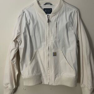 Women’s M Carhartt Cream Bomber Jacket
